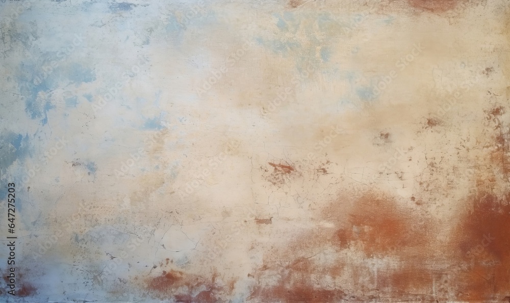 Beautiful Abstract Grunge Decorative  red brown blue Stucco Wall Background. Art Rough Stylized Texture Banner With Space For Text, Generative AI