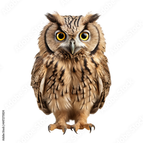 owl looking isolated on white © Tidarat