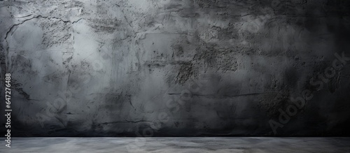 Abstract black studio background with a cement wall
