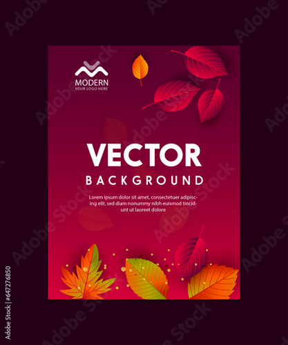 illustration of a background with flowers Poster Design Template Vector