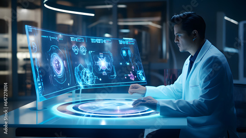 Wallpaper Mural Male doctor reviewing the datas from modern diagnostic investigations. Torontodigital.ca