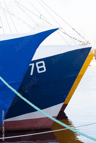 Ships on the port quay, composition.