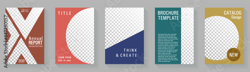 Colorful cover page template premium vector collection. Promotion publication mockups.