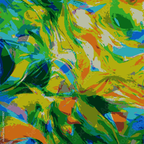 Illustration vectorielle Vagues abstraites et mouvement Formes fluides Design complexe Couleurs multiples