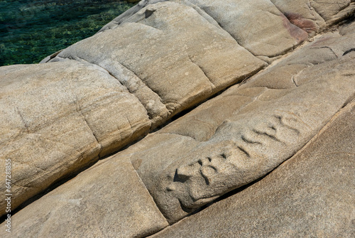 bright and vivid summer image of the rocks in the Greek sea