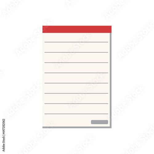 Notepad vector illustration. paper note in flat design style, document clipart