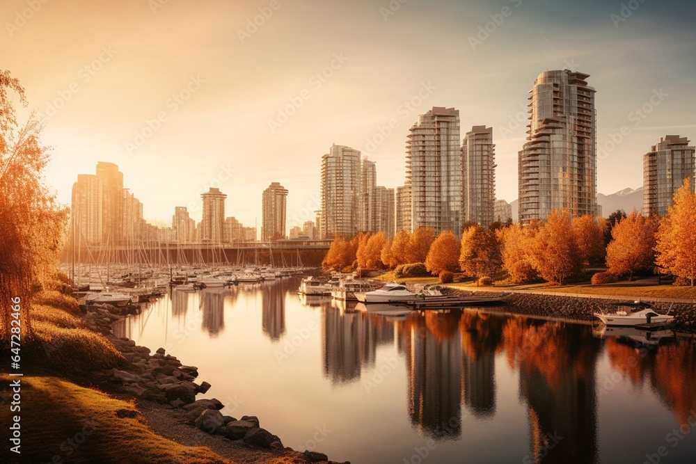 Picturesque cityscape of Vancouver. Generative AI