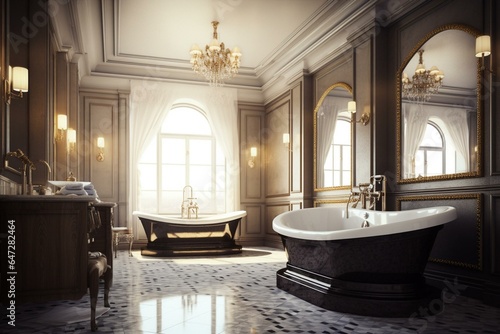 Luxurious bathroom decor. Generative AI