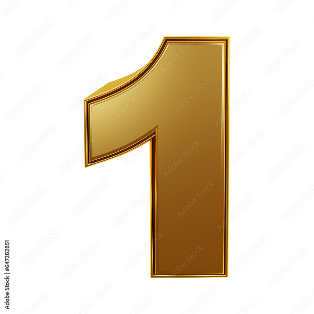 Luxury golden number 1 or one 3D rendering isolated on transparent background for Celebration banner, social media, poster etc Luxury golden number 1 or one 3D rendering isolated on transparent background for Celebration banner, social media, poster etc