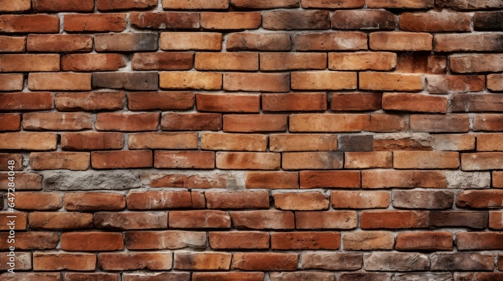 Obraz premium Old red brick wall background, abstract texture pattern backdrop