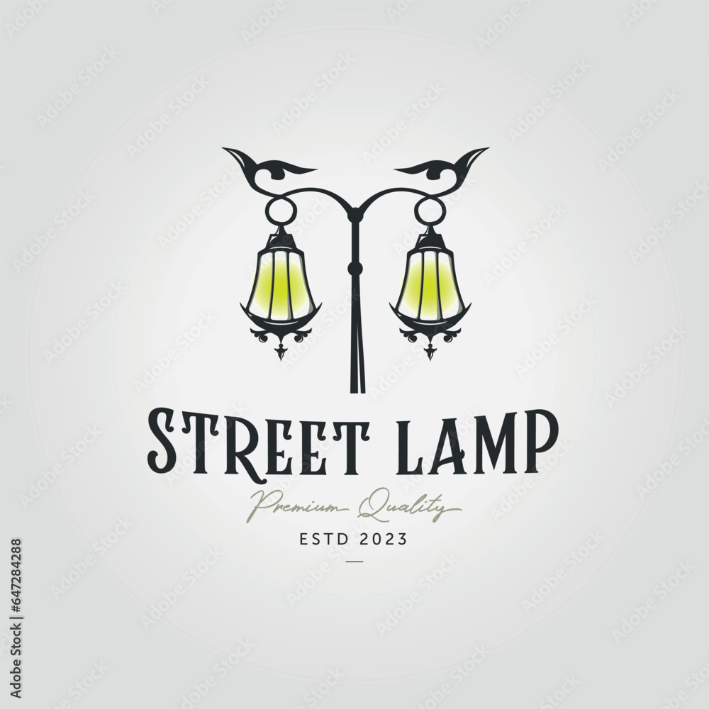 twin streetlight lantern logo icon design vector illustration twin streetlight lantern logo icon design vector illustration