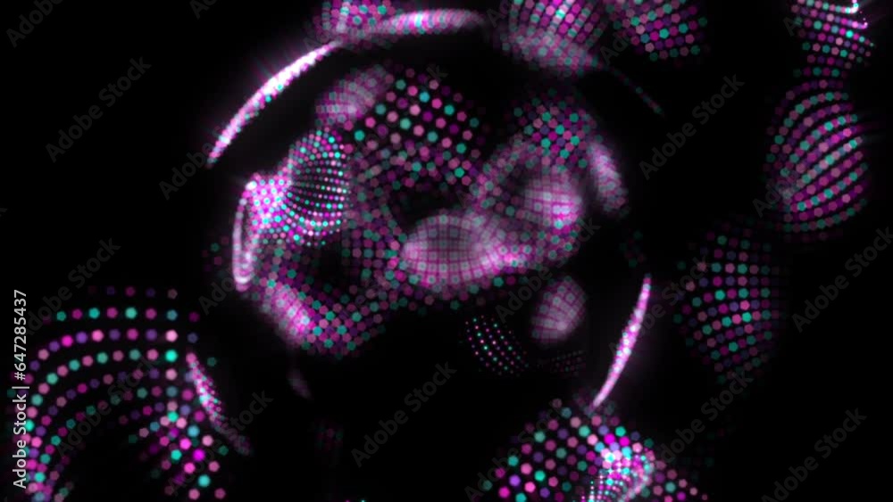 Beautiful spherical motion dots with glowing defocused effects.