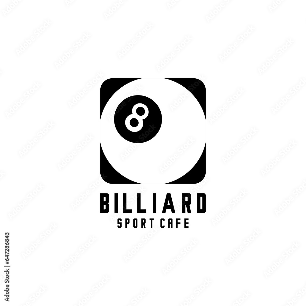 vector billiard sports logo depicting a figure eight ball vector billiard sports logo depicting a figure eight ball