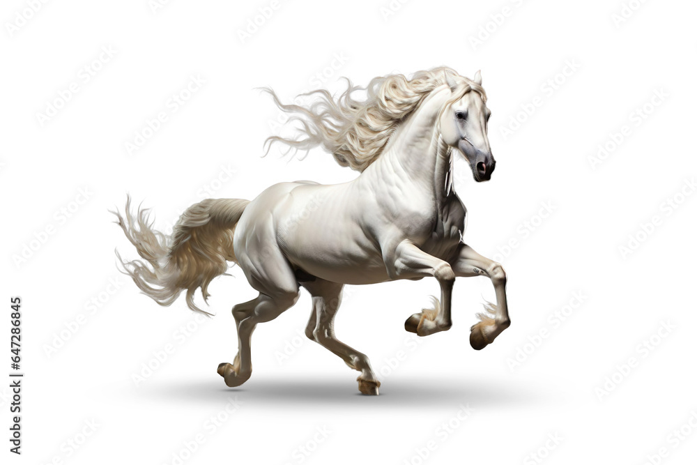 Gallop in White.Gallop on transparent
