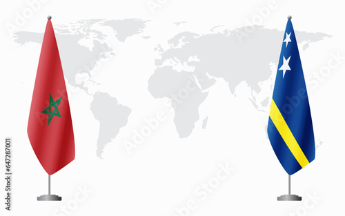 Morocco and Curacao flags for official meeting