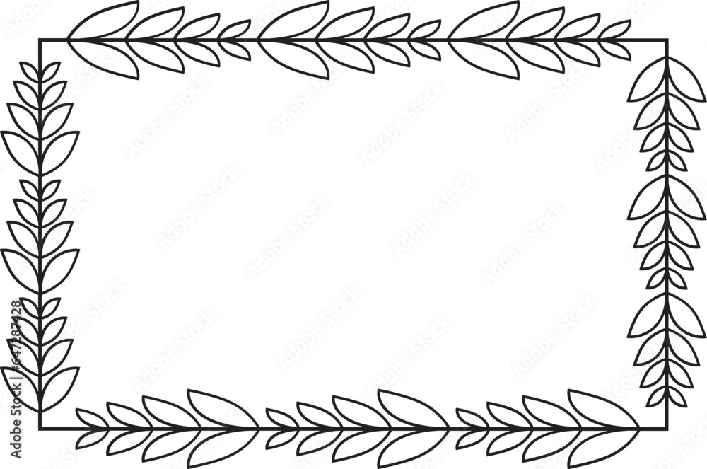 Rectangle Leaf Frame Outline
