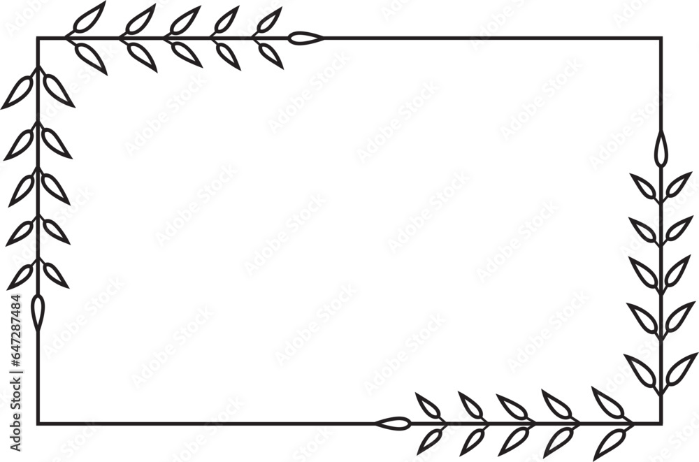 Obraz premium Rectangle Leaf Frame Outline