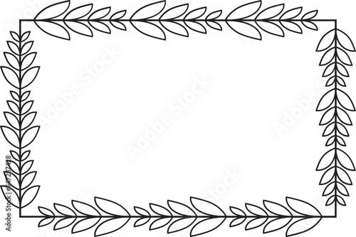 Rectangle Leaf Frame Outline
