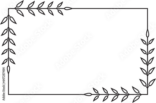 Rectangle Leaf Frame Outline