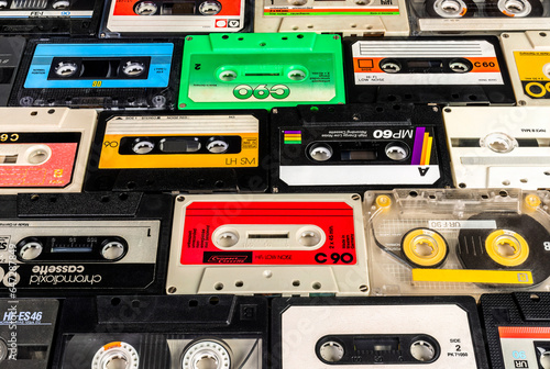 Fotografia used vintage audio cassettes various types