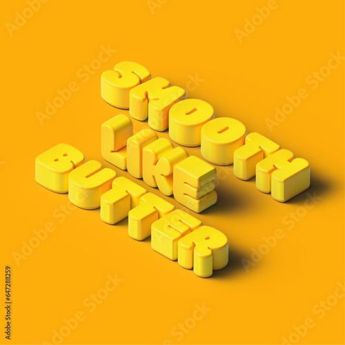 3d gold text blocks smooth like butter design illustration 