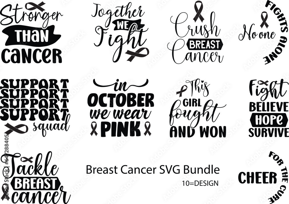 Obraz premium Breast Cancer SVG Bundle