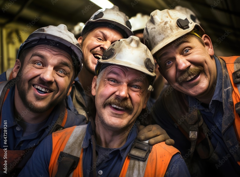 A group of oil workers