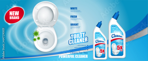 Toilet cleaner ads with before and after effect