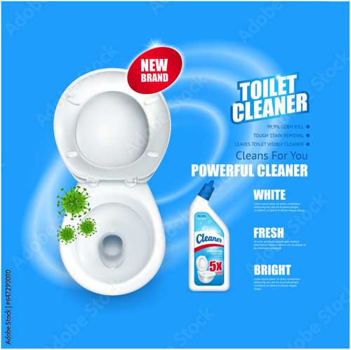 Toilet cleaner ads with before and after effect