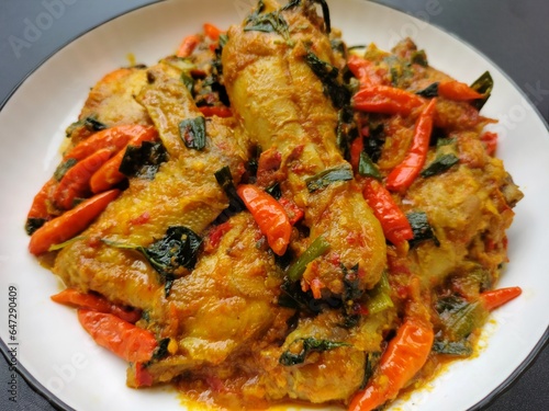 Ayam kemangi pedas, Spicy lime basil chicken, Indonesian food, delicious