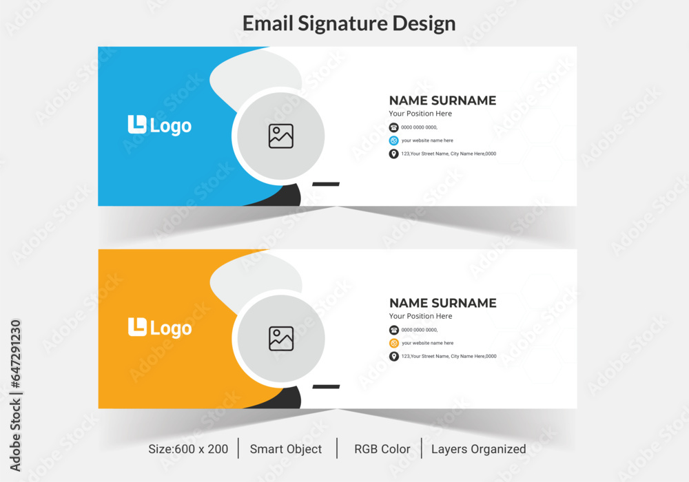 Business vector email signature design template design, minimal, creative signature design personal corporate email banner templates for social media cover,Green Color Minimalist Personal Email Signat