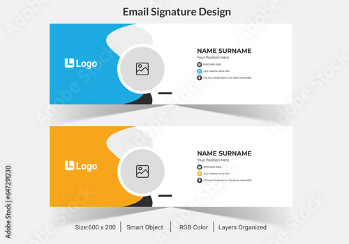 Business vector email signature design template design, minimal, creative signature design personal corporate email banner templates for social media cover,Green Color Minimalist Personal Email Signat © Nirmal