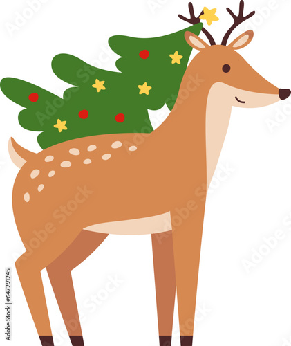 Christmas Deer With Tree