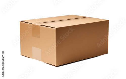 The Recyclable Cardboard Box Isolated on a Transparent Background PNG. Generative AI © Haider