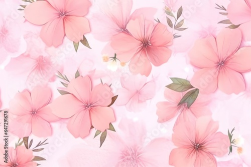 Colorful Pink Flower Watercolor Pattern Background. Wallpaper. Valentine's Day Banner. Abstract. Winter. Christmas. Generative AI