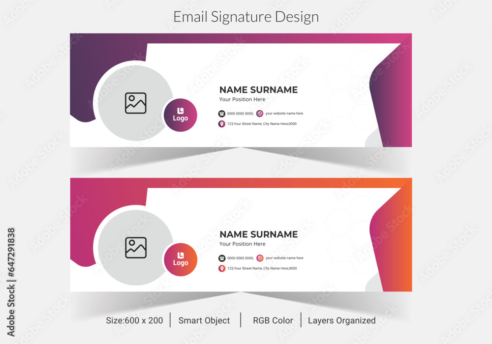 Email Signatures,Business vector email signature design template design, minimal, creative signature design personal corporate email banner templates for social media cover or web