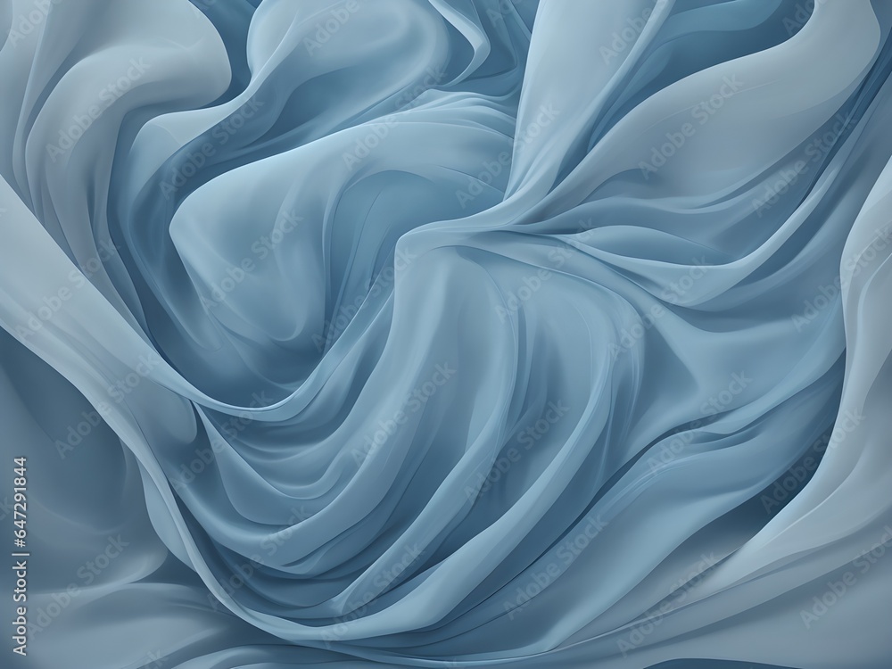 Obraz premium Close-Up of Flowing Blue Fabric: Realistic Folds
