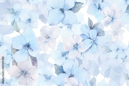 Colorful Blue Flower Watercolor Pattern Background. Wallpaper. Valentine's Day Banner. Abstract. Winter. Christmas. Generative AI