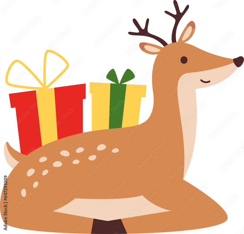 Fototapeta premium Christmas Deer With Presents