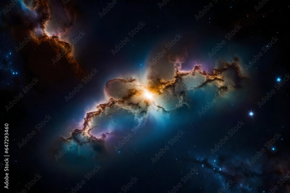 a breathtaking depiction of the Orion Nebula, a vibrant celestial nursery brimming with youthful, radiant stars, rendered with unparalleled realism and flawlessness - AI Generative