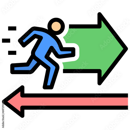 moving filled outline style icon