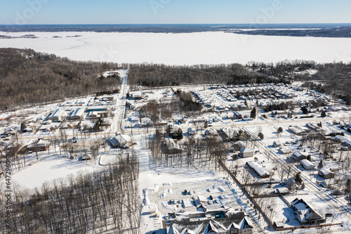 Discover Barrie's tranquil outskirts with mesmerizing aerial views of Lake Simcoe. These drone photos capture the town's scenic beauty, making them ideal for local businesses, tourism agencies, and na