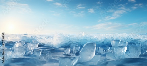 Ice landscape. Generative AI technology.