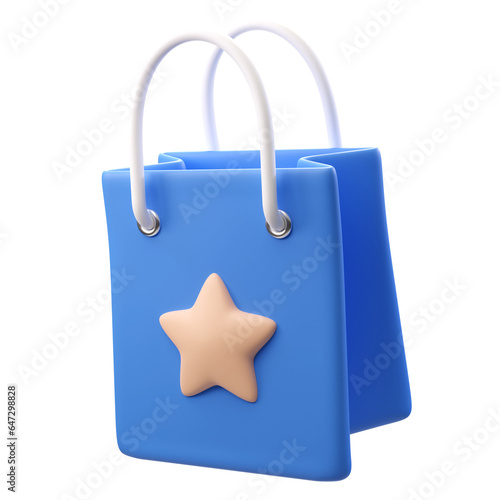 3d rendering of summer gift bag icon
 photo