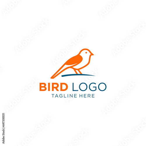 little bird silhouette logo - light background vector design