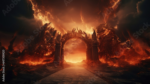 Fotografia Gate to hell, the passage to the realm of the dead