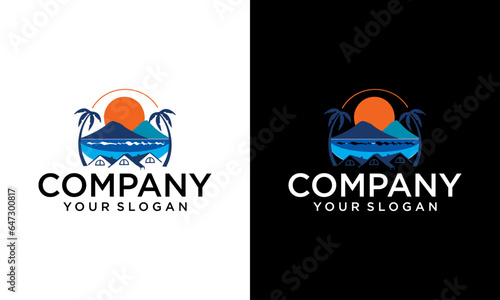 Montain logo icon vector template.