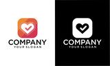Heart with arrow and Check mark logo Concept sign icon symbol Design. Vector illustration logo template