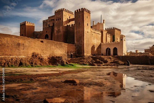 Castle in Rabat, Morocco's Kasbah of the Udayas, situated in the Medina of North Africa. Generative AI