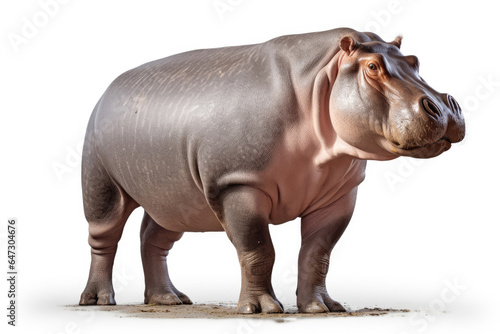 Hippopotamus on white background